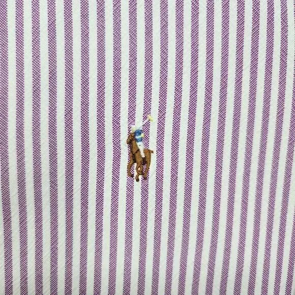 Ralph Lauren Classic Fit Shirt Men’s XXL Plum White Stripe Button Down Career - Picture 8 of 13